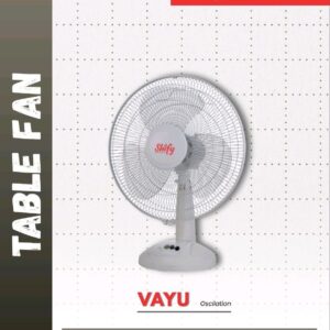 SHIFY VAYU Table Fan – 400mm | 65 CMM Air Delivery | 1300 RPM | 60W | Oscillation | 2-Year Warranty
